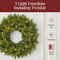 Pre-Lit Cedar Cypress Christmas Wreath w/ Twinkling LEDs, Realistic Large Indoor/Outdoor Holiday Decor, Plug-In​